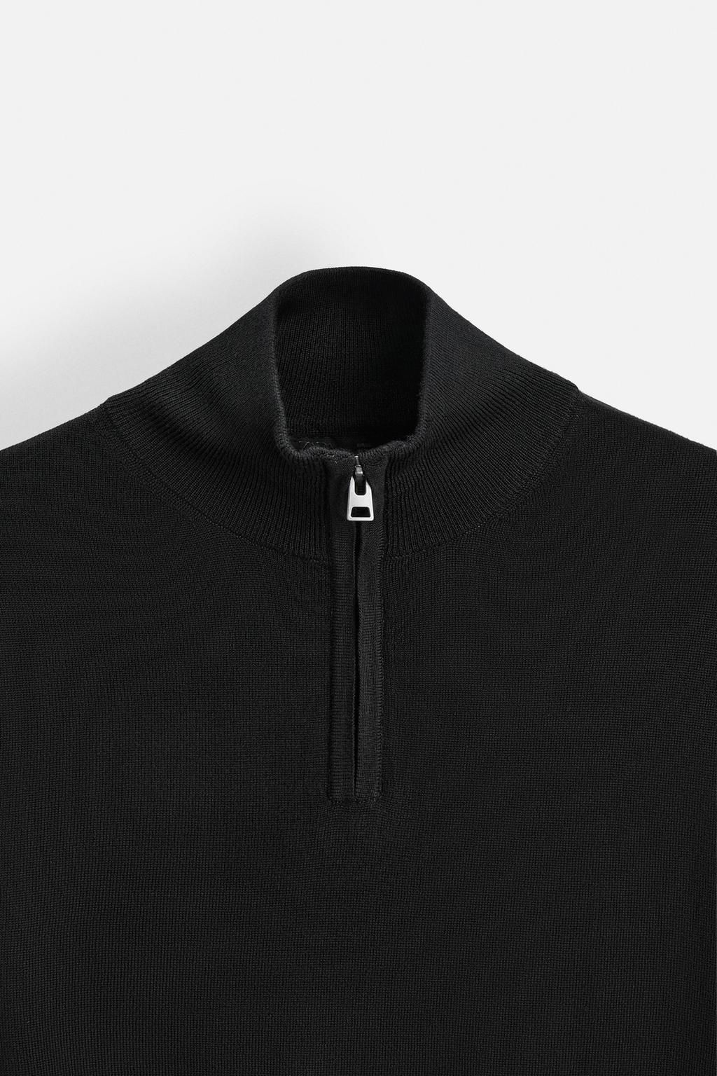 100% WOOL QUARTER ZIP JUMPER - Zara фото 9