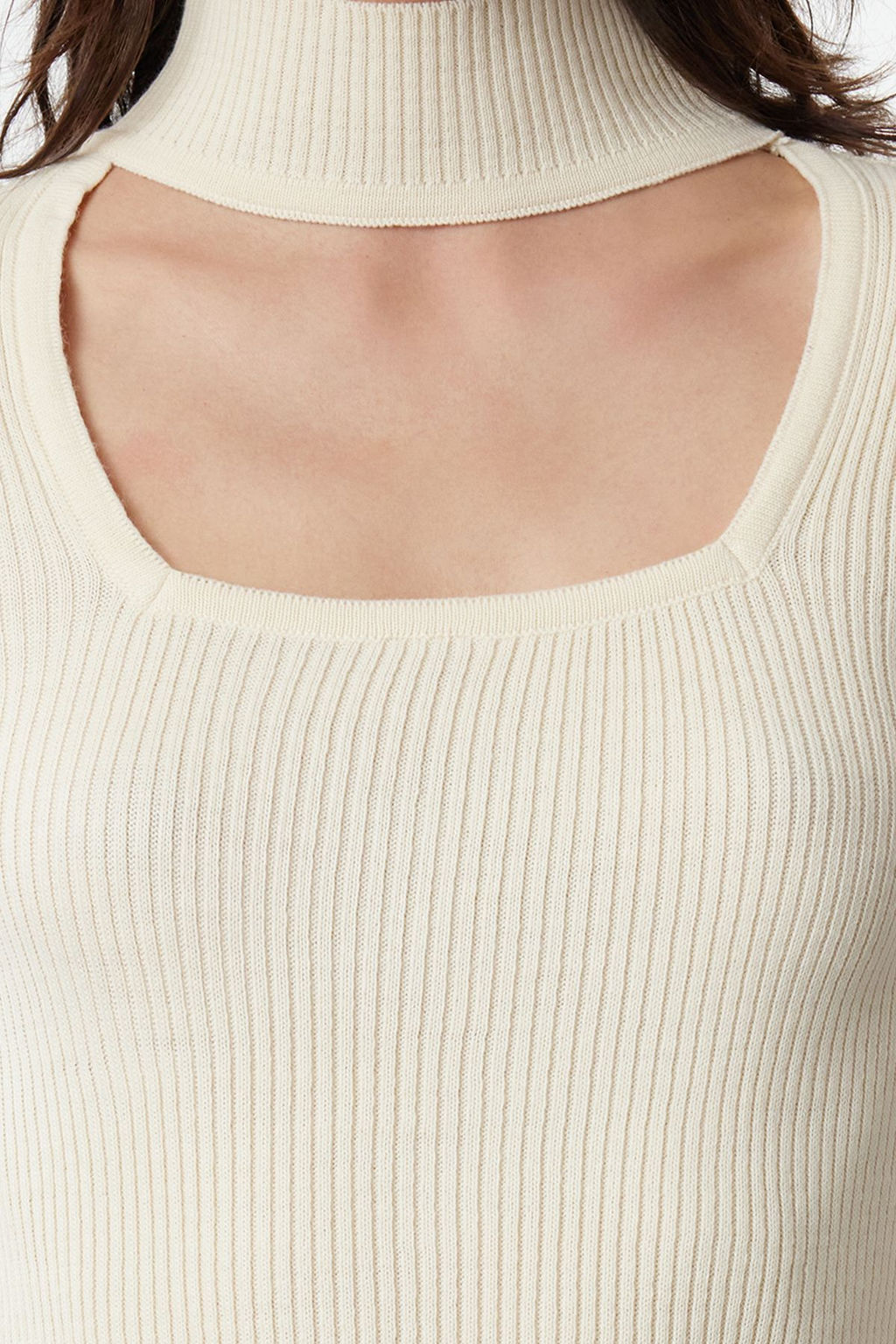 Tas Crop Dik Yaka Triko Kazak TWOAW24KZ01206