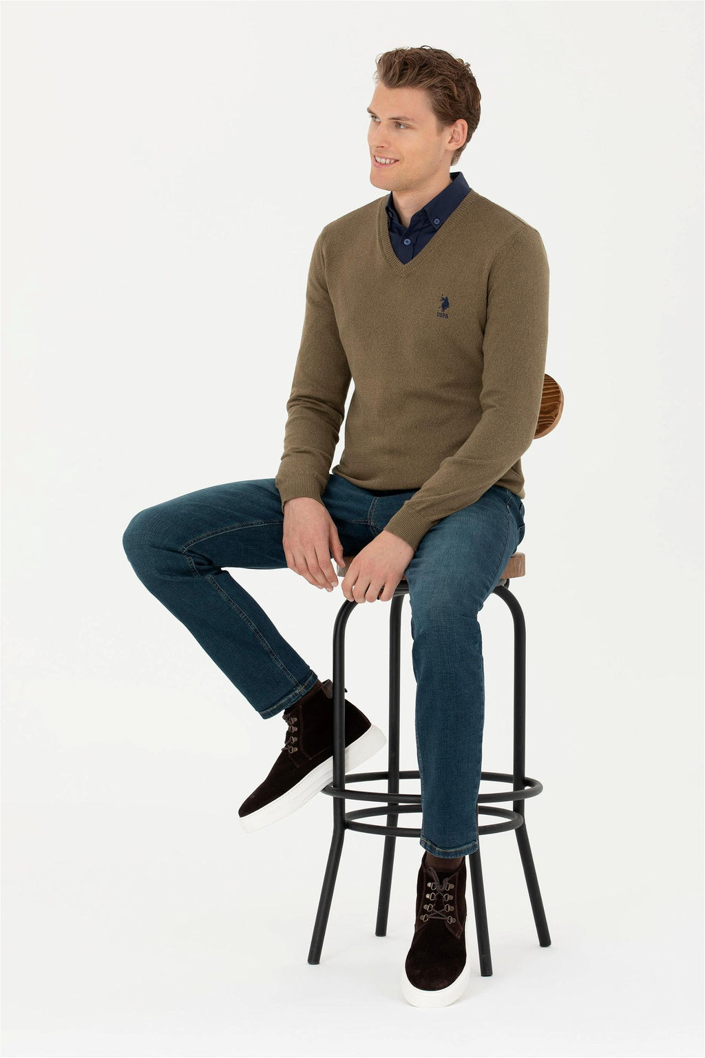 Мужской свитер цвета хаки - U.s. polo assn фото 11