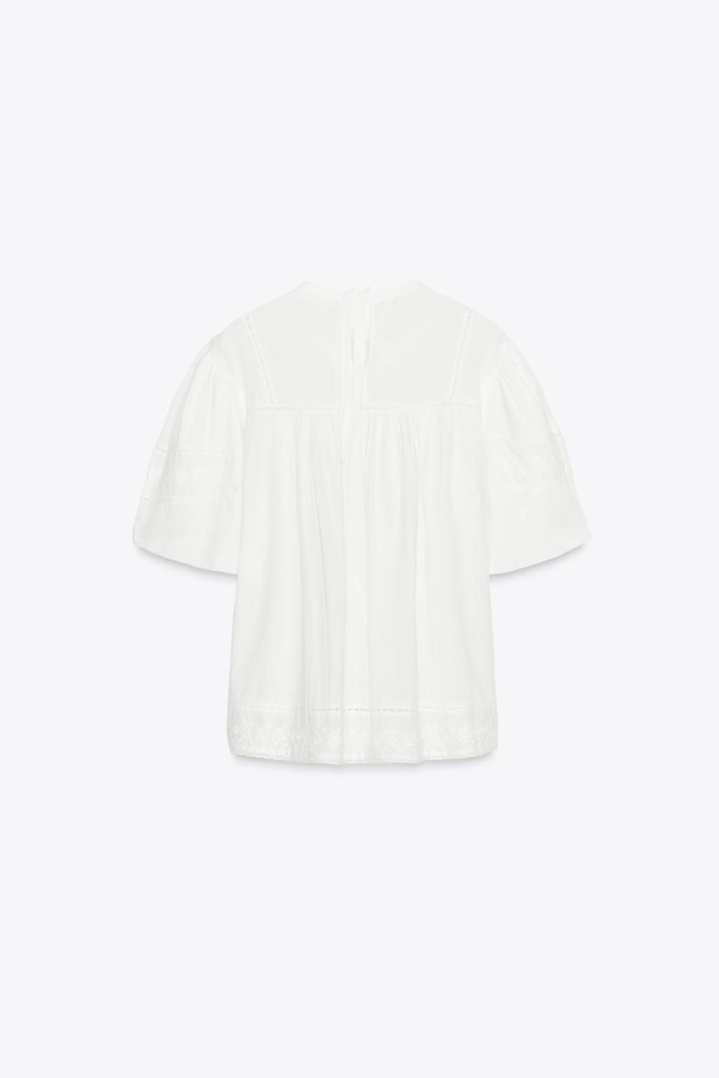 ZW COLLECTION EMBROIDERED ROMANTIC BLOUSE - Zara фото 6