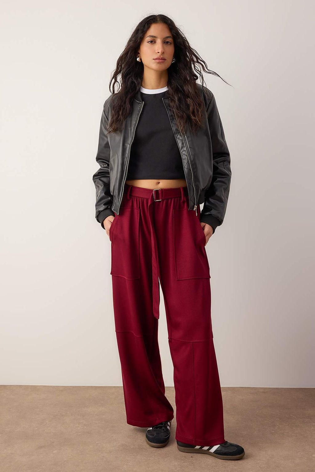 Bordo Wideleg/Genis Kal?p Orme Pantolon TWOAW26PL00141