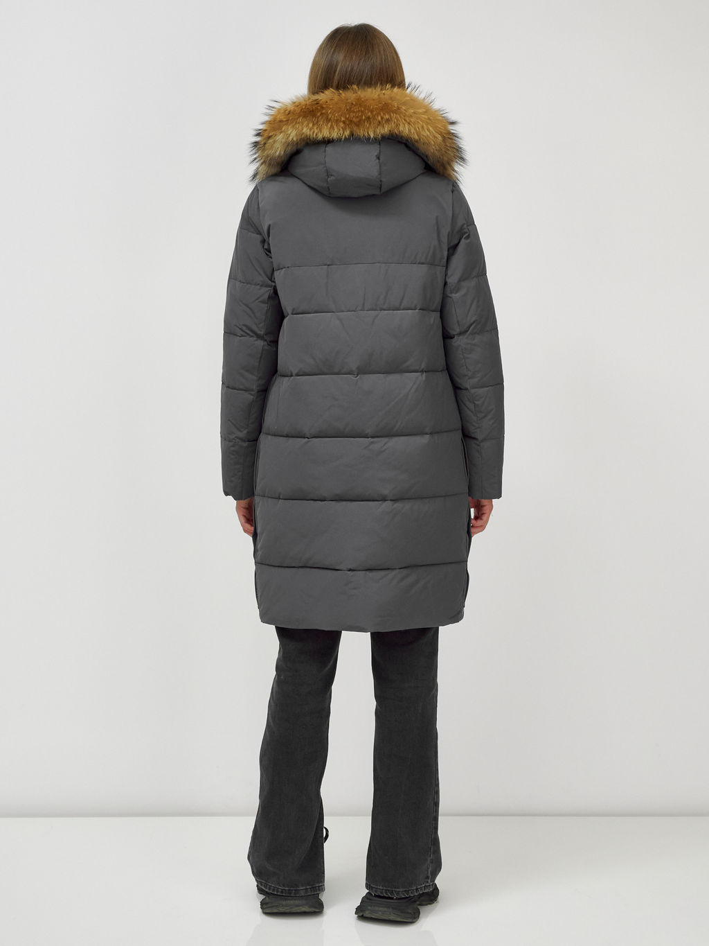 Куртка ПРЕМИУМ КЛАССА зимняя с мехом ЕНОТА, темно-серого цвета - Mtforce фото 5