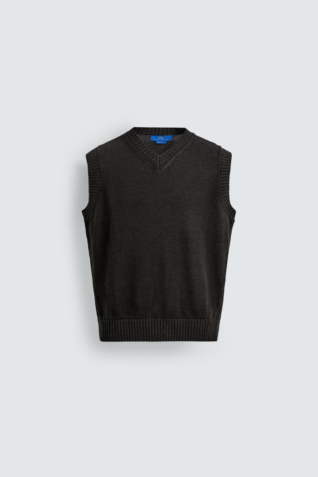 CHALECO PUNTO 100% LINO AARON LEVINE X ZARA / Chocolate  фото 7