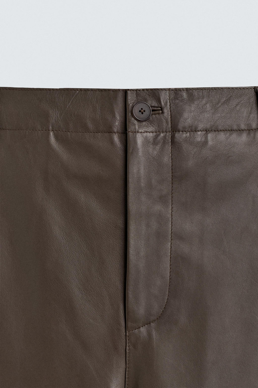 PANTAL?N BALLOON FIT PIEL / Marr?n - Zara фото 8