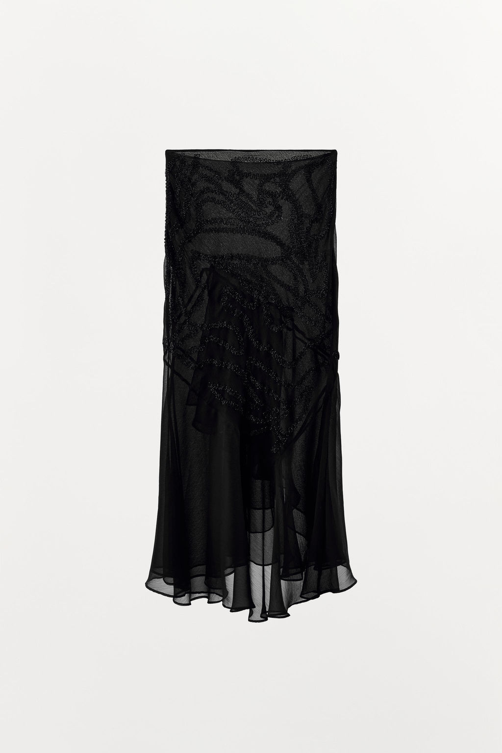 BEADED RUFFLE MIDI SKIRT - Zara фото 7