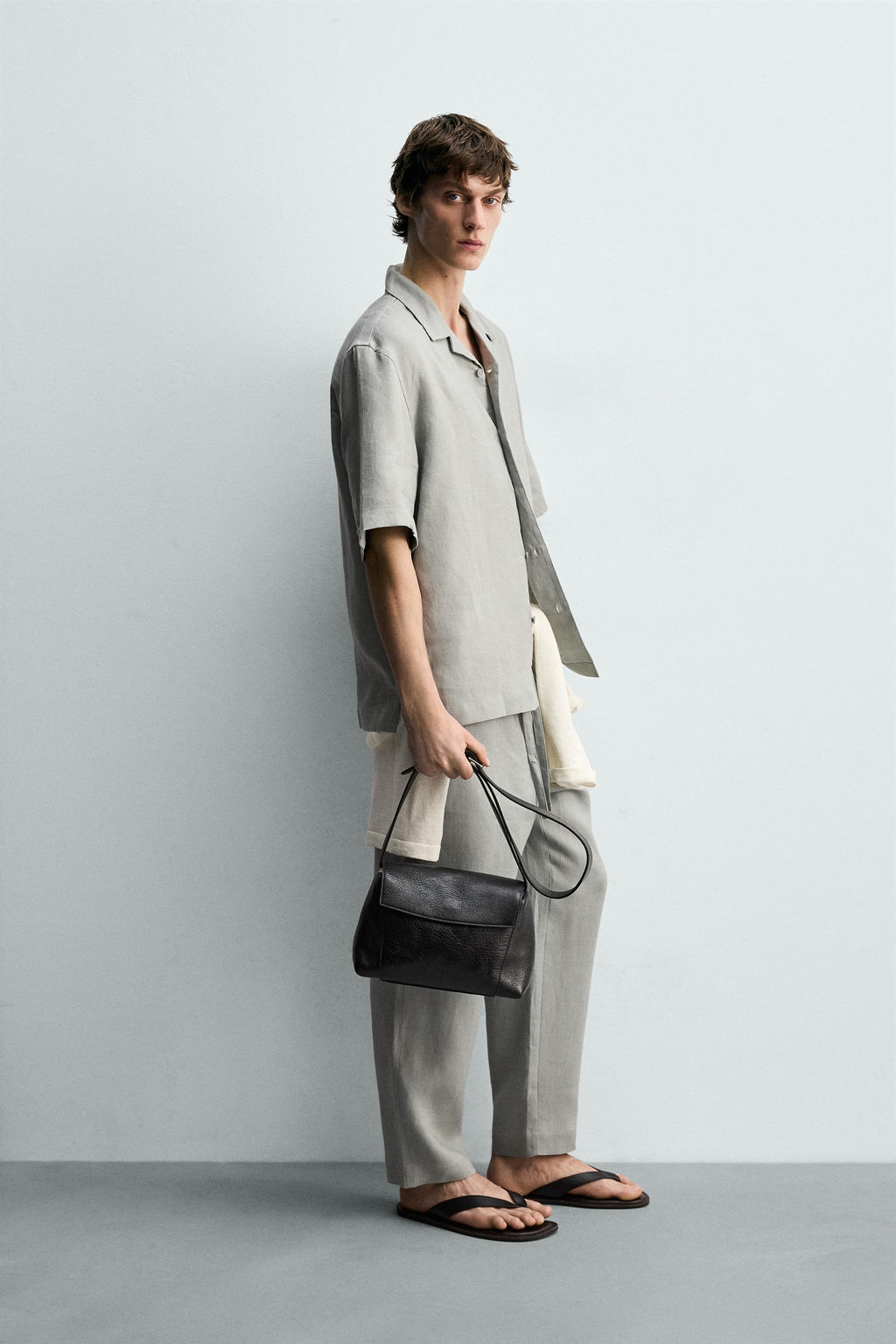 PANTAL?N REGULAR FIT 100% LINO / Marino - Zara фото 13