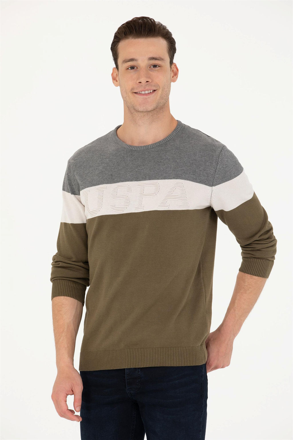 U. S. Polo Assn / Мужской свитер цвета хаки - U.s. polo assn фото 10