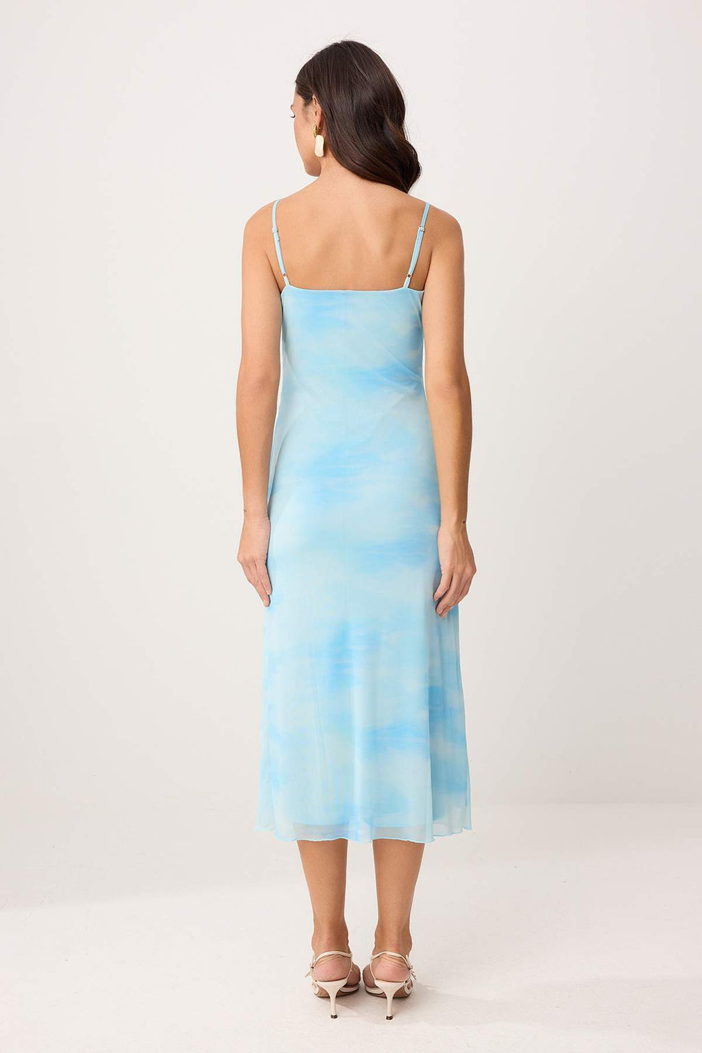 Ac?k/Bebe Mavi Soyut Bodycon Ask?l? Straplez Kolsuz Tul Orme Elbise TWOSS26EL00482 - Trendyolmilla фото 4