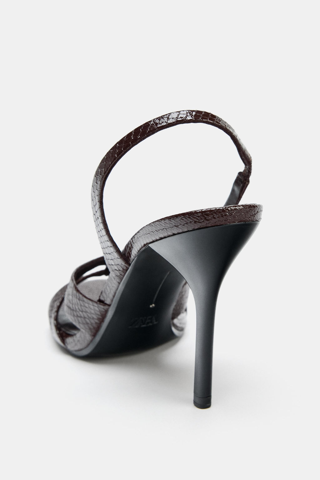 SANDALIA TAC?N RELIEVE / Marr?n Chocolate - Zara фото 5