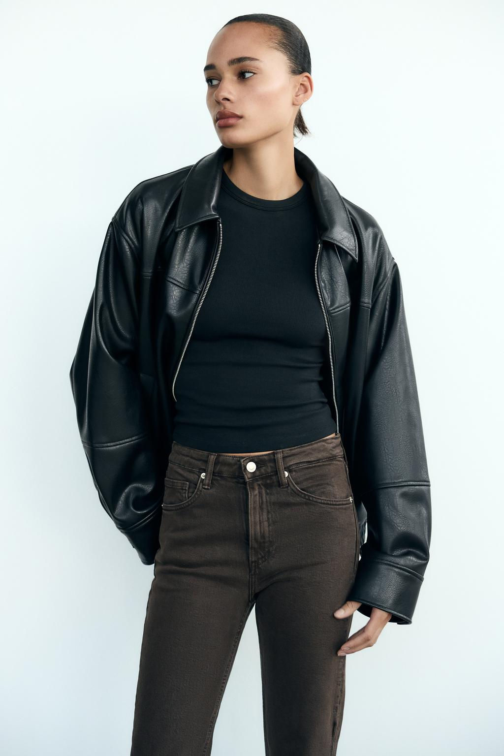 TRF CROPPED FLARE HIGH-WAIST JEANS - Zara фото 14