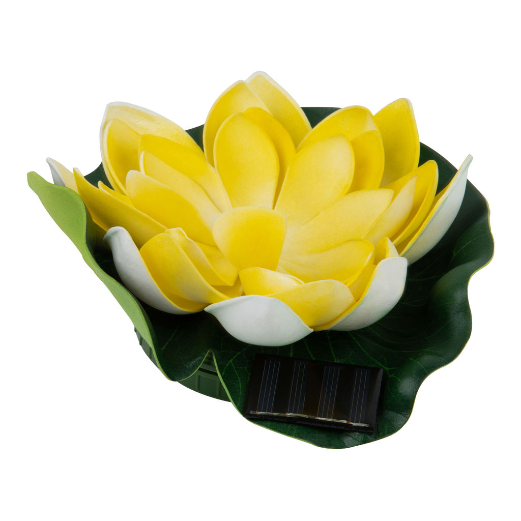 USL-S-827/PT060 YELLOW WATERLILY Садовый светильник на солнечной батарее Желтая кувшинка. Плавающий. 1 светодиода. Теплый белый свет. 1*ААA Ni-Mh аккумулятор в/к. IP44. TM Uniel - Volpe фото 2
