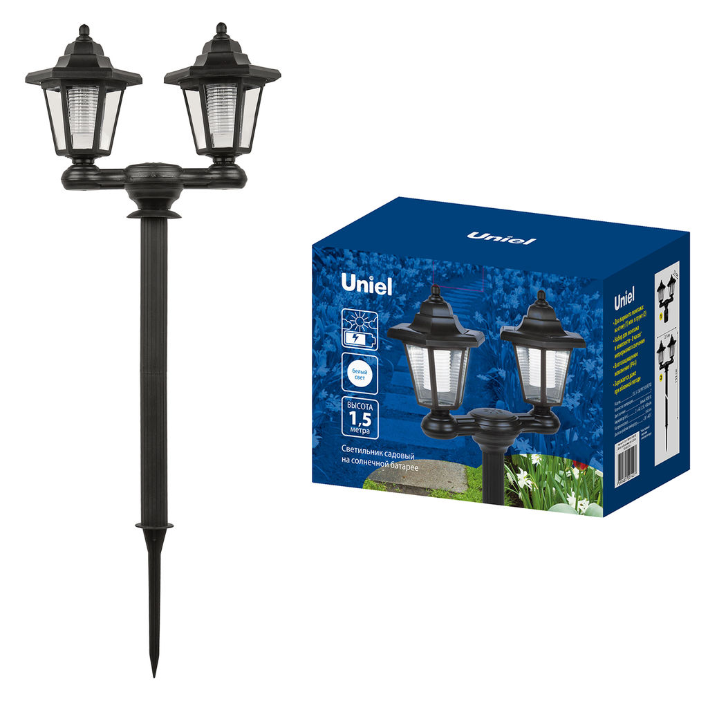 USL-S-188/PM1500 RETRO Садовый светильник на солнечной батарее Ретро. 2 светодиода. Белый свет. 1*АА Ni-Mh аккумулятор в/к. IP44. TM Uniel - Volpe фото 17