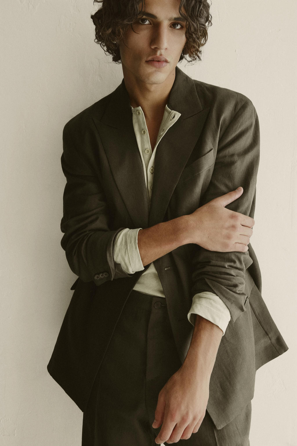 DOUBLE-BREASTED 100% LINEN SUIT BLAZER - Zara фото 10