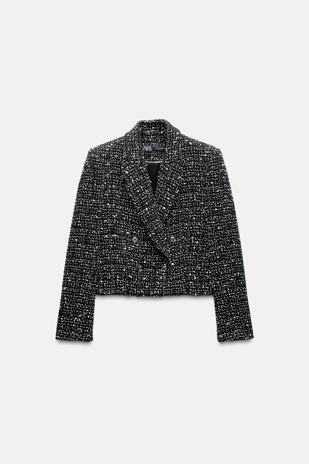 TEXTURED DOUBLE-BREASTED BLAZER - Zara фото 5