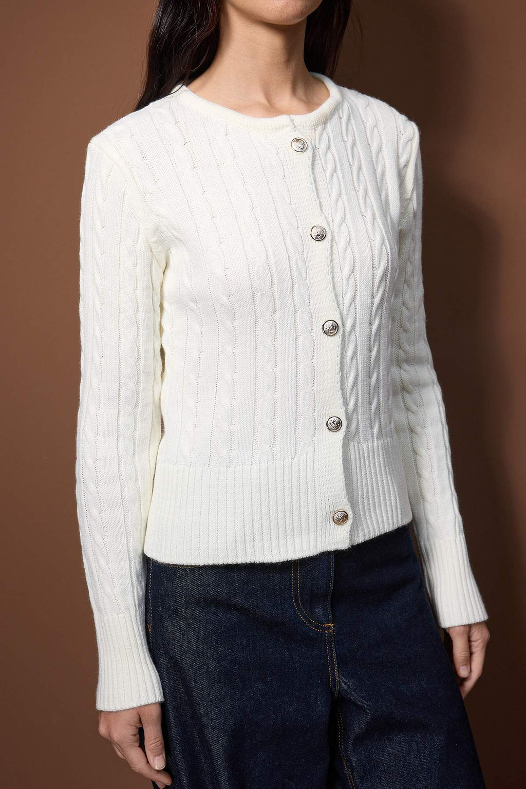 Lacivert-Ekru 2li Fitted/Vucuda Oturan Ikili Paket Triko H?rka TWOAW26HI00218