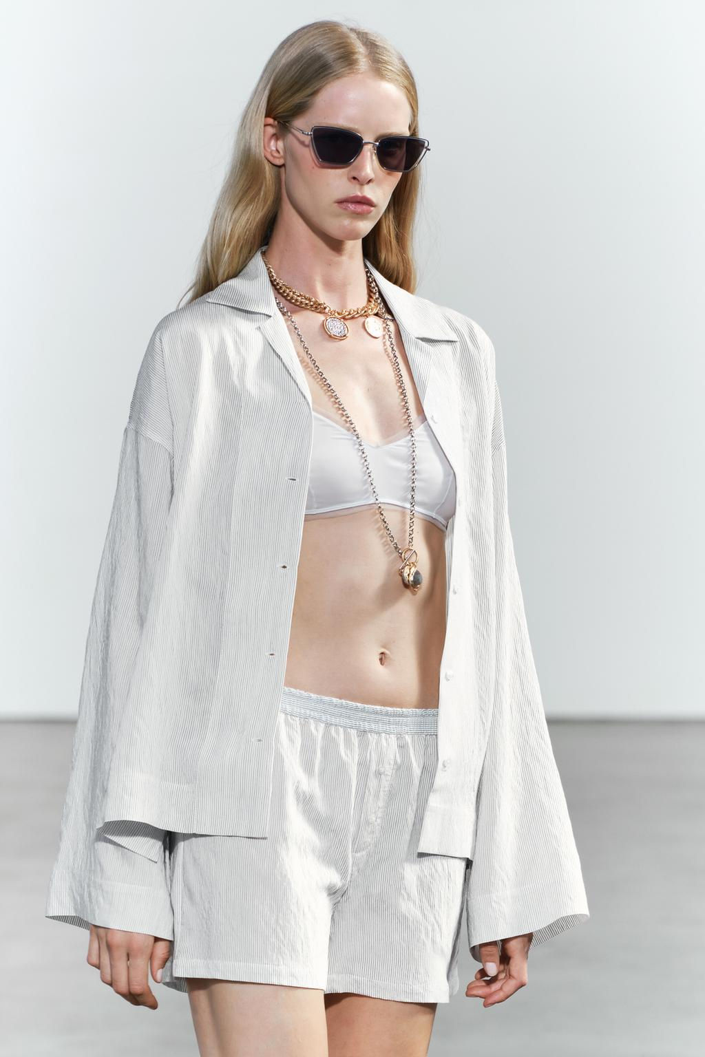 STRIPED OVERSIZE SHIRT - Zara фото 2