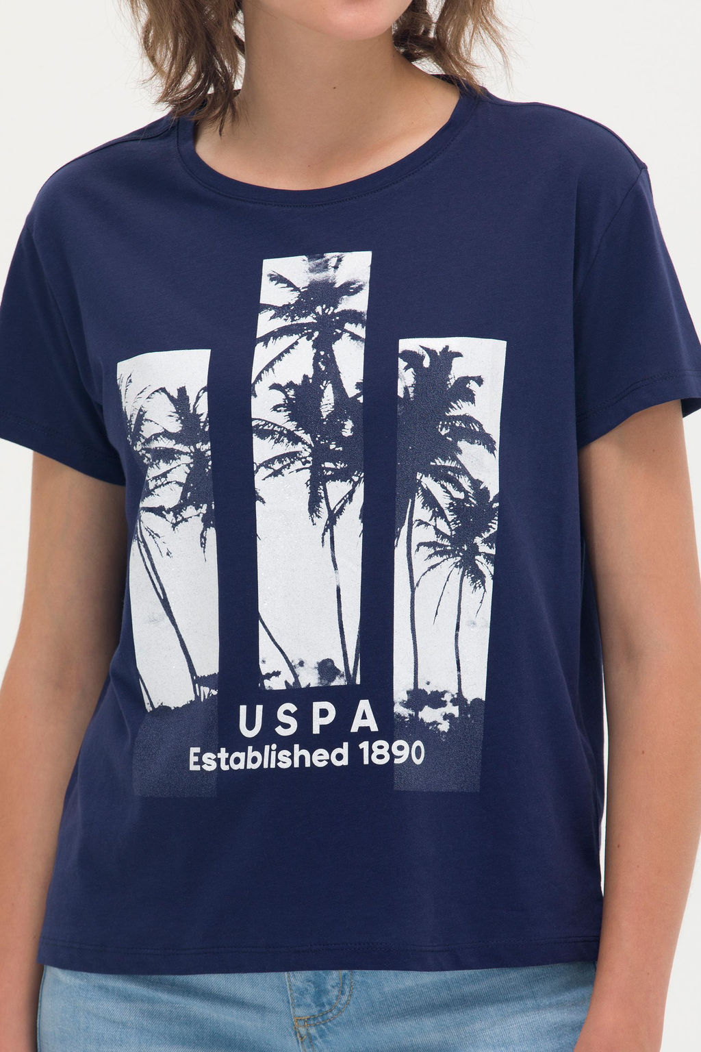 Женская темно-синяя футболка - U.s. polo assn фото 6