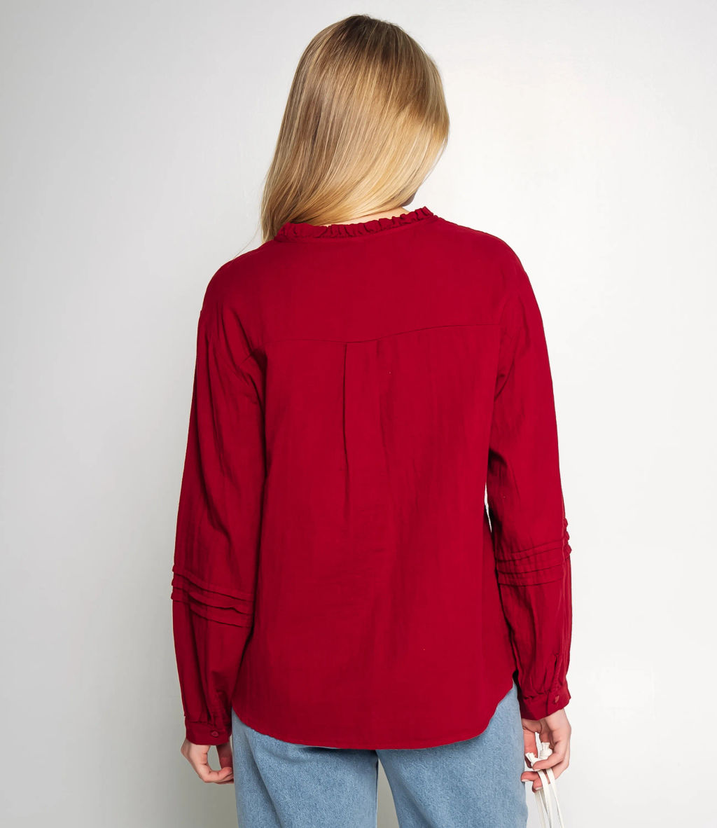 Блуза #КТ0912, бордовый - Dommod фото 3