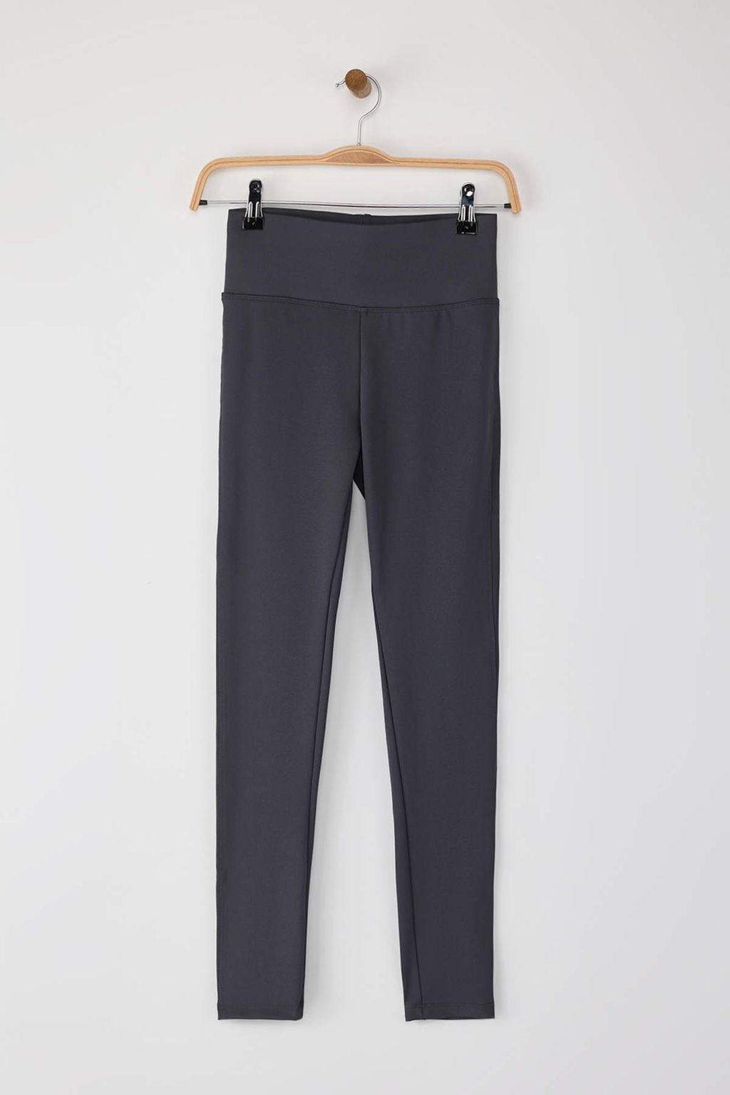 Antrasit Genis Bel Lastikli Ekstra Toparlay?c? Tam Boy Orme Spor Tayt TWOAW21TA0029