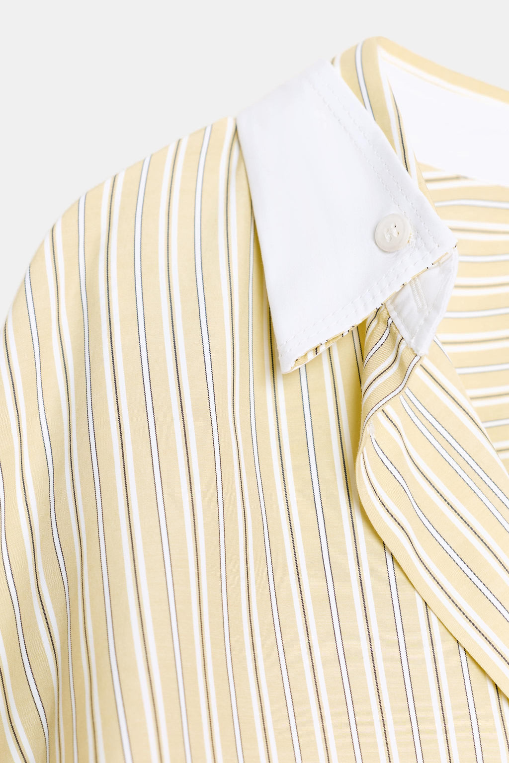 CAMISA OVERSIZE RAYAS MANGA MURCI?LAGO / Amarillo claro - Zara фото 7