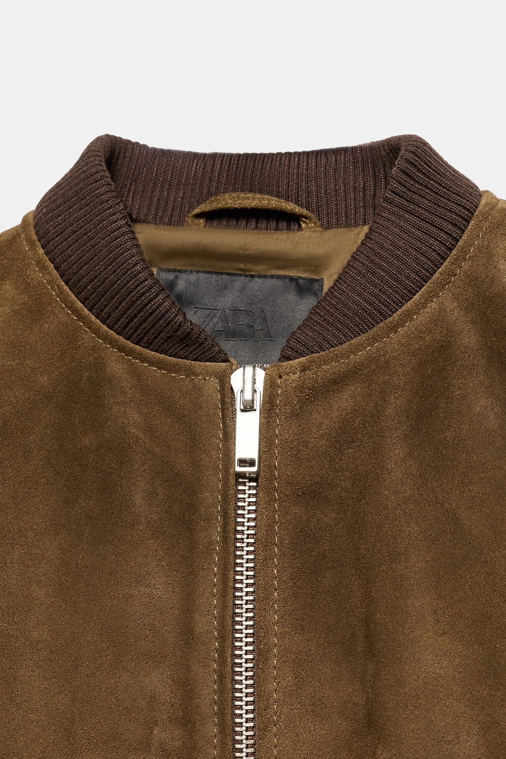 100% SUEDE LEATHER BOMBER JACKET ZW COLLECTION LIMITED EDITION - Zara фото 7