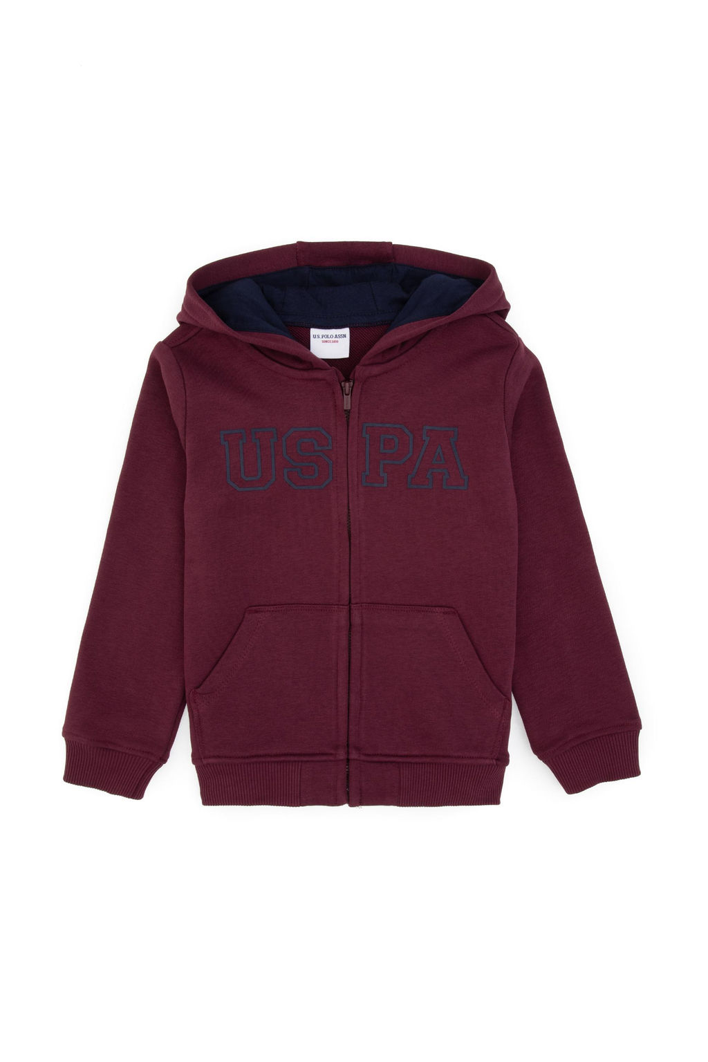 Erkek _ocuk Bordo Fermuarl_ Kap__onlu Sweatshirt