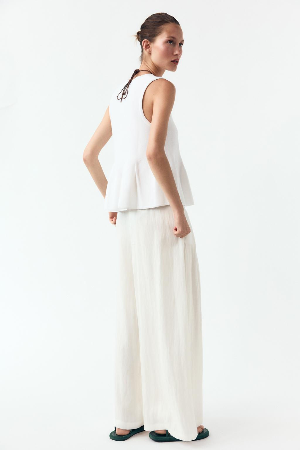 WIDE-LEG DARTED TROUSERS - Zara фото 3