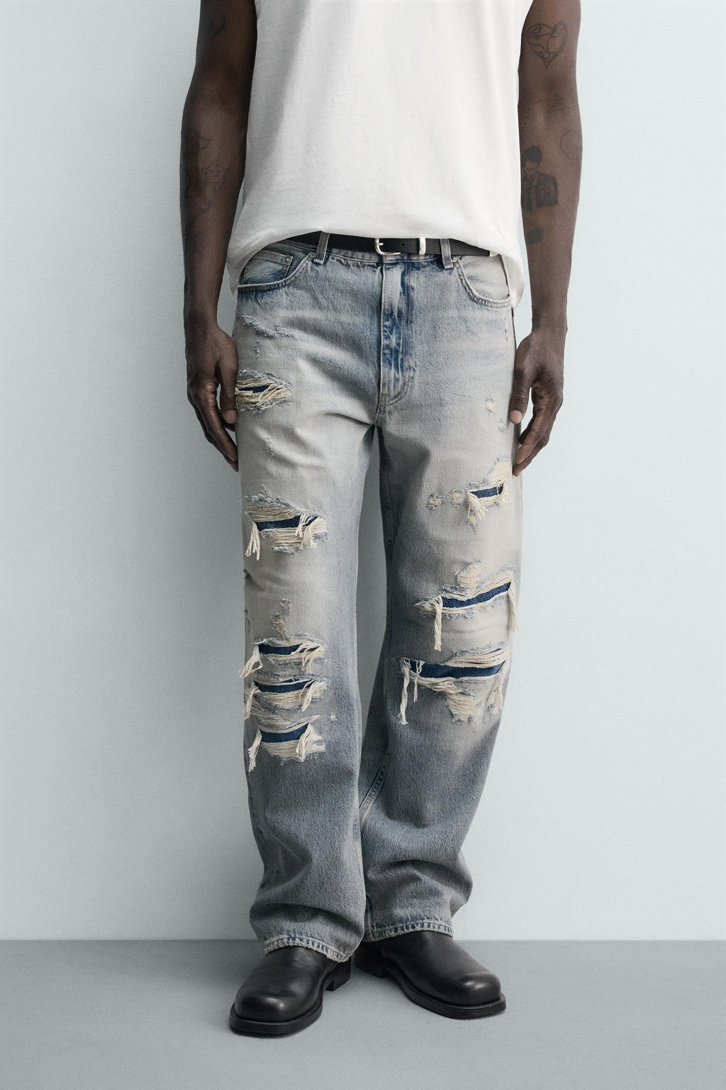 JEANS LOOSE FIT ROTOS / Azul claro - Zara фото 2
