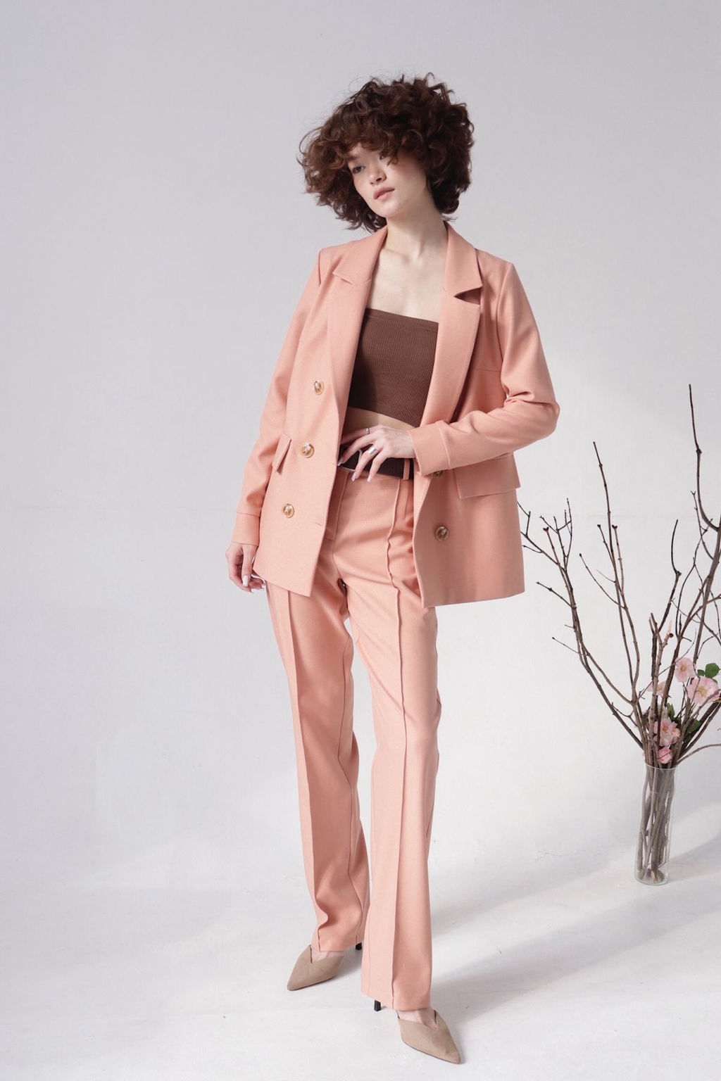 Жакет двубортный в тёплом розовом - Martichelli фото 5