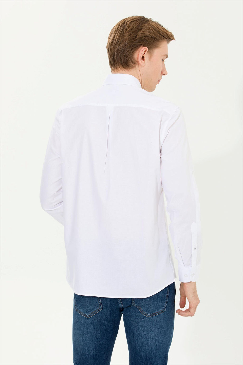 Мужская белая рубашка с длинным рукавом - U.s. polo assn фото 5