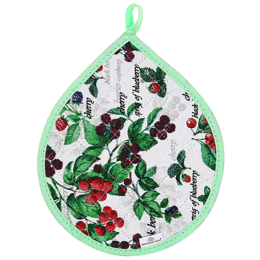 Ягодное ассорти Кухонный комплект: прихватка 20х25см Капелька - 2шт, хлопок Премиум 191г/м2 - хлопок 100%, наполнитель - ватин 280гр/м2, Домашняя мода (Россия)  фото 2