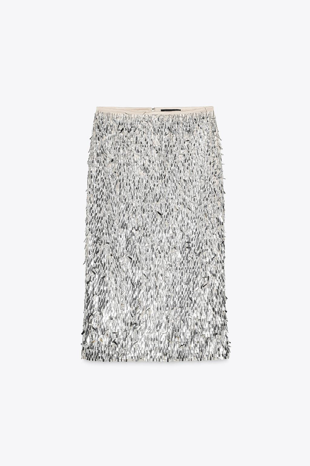 SEQUINNED MIDI SKIRT - Zara фото 6