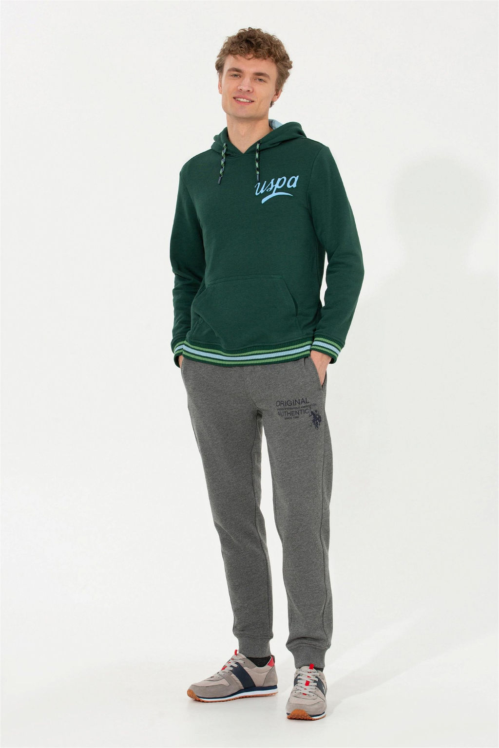 Мужские спортивные штаны антрацитового меланжа - U.s. polo assn фото 3