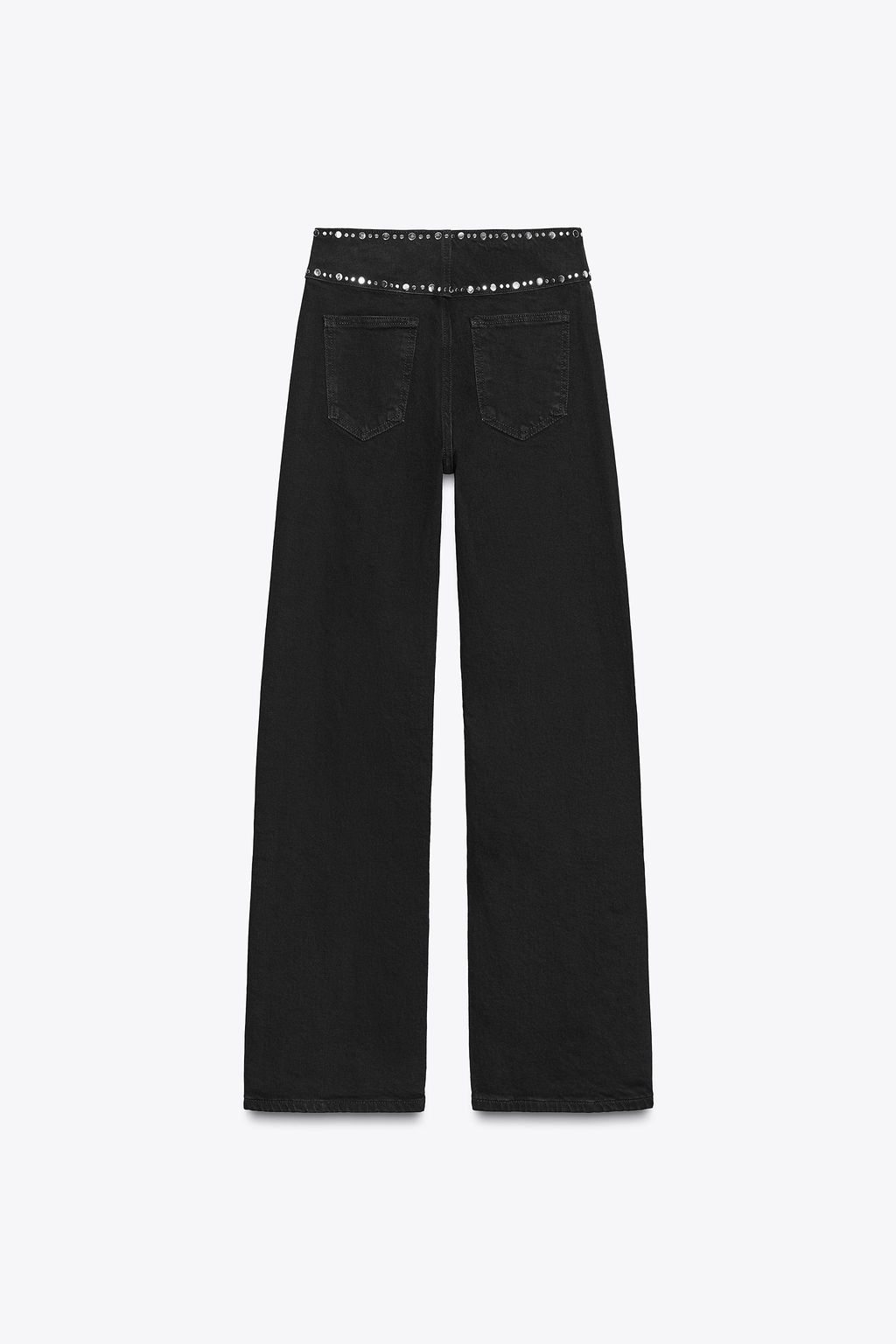 Z1975 HIGH-WAIST STRAIGHT LONG LENGTH JEANS WITH STUDS