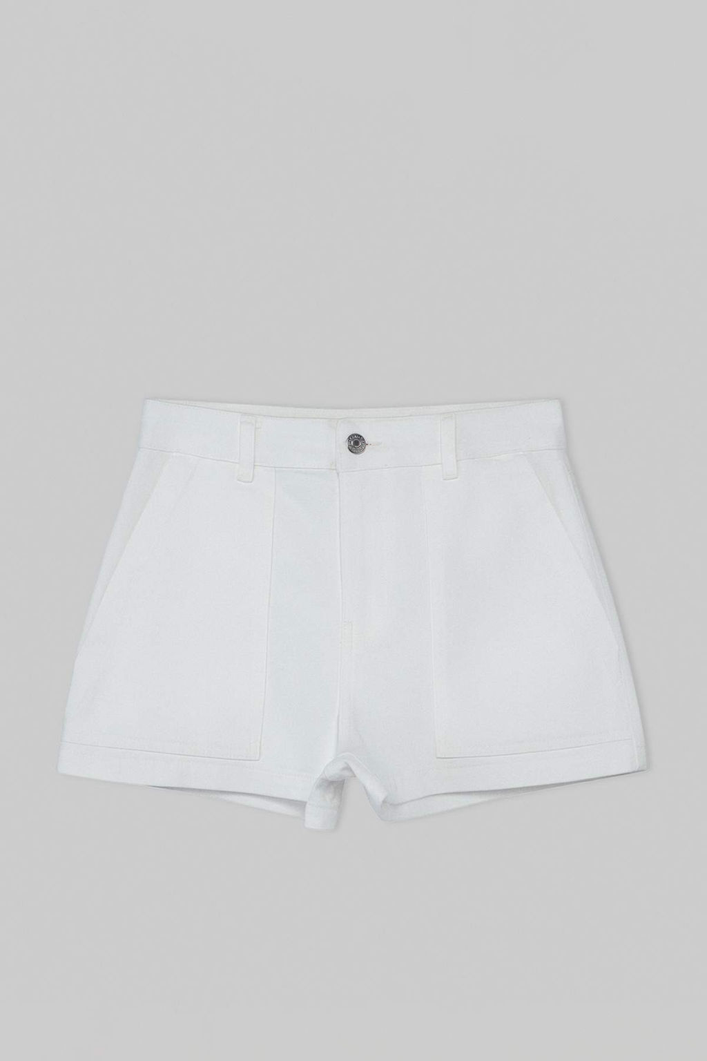 Beyaz Cep Detayl? Yuksek Bel Orta Esnek Mini Denim Sort TWOSS26SR00160 - Trendyolmilla фото 5