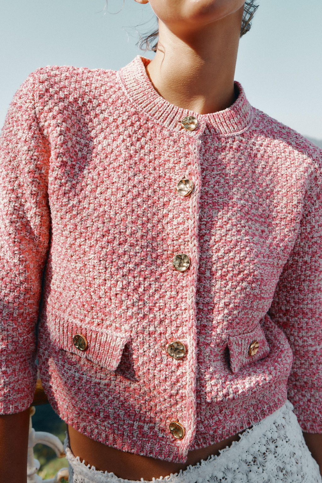 CHAQUETA PUNTO MANGA FRANCESA / Rosa - Zara фото 3