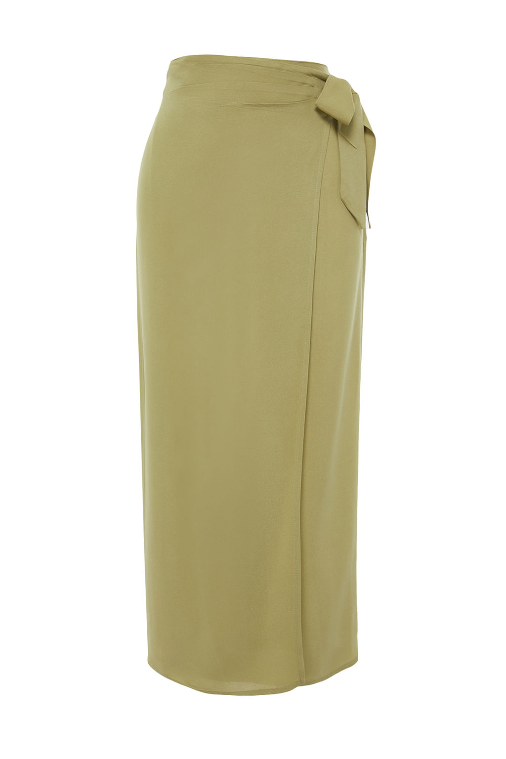 TRENDYOLMILLA Yag Yesili Baglamal? Kruvaze Kapama Viskon Kumasl? Maxi Boy Dokuma Etek TWOSS24ET00006 фото 9