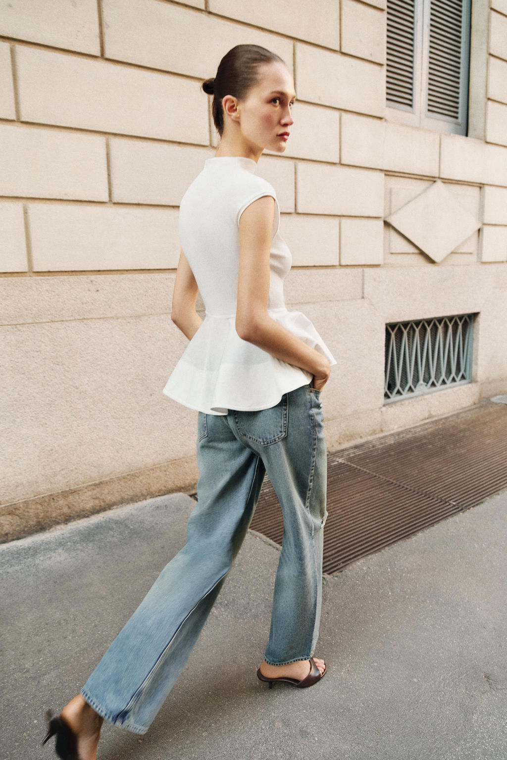 TOP COMBINADO PEPLUM / Blanco - Zara фото 3