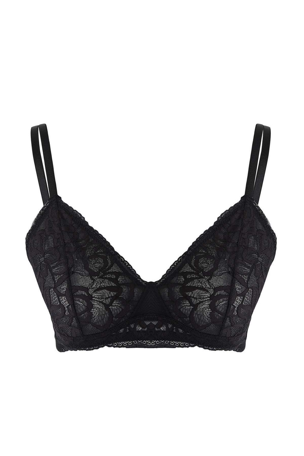 Siyah Tekli Dantel Duz Kaps?z T-Shirt Bra Sutyen THMAW26SU00000 - Trendyolmilla фото 5
