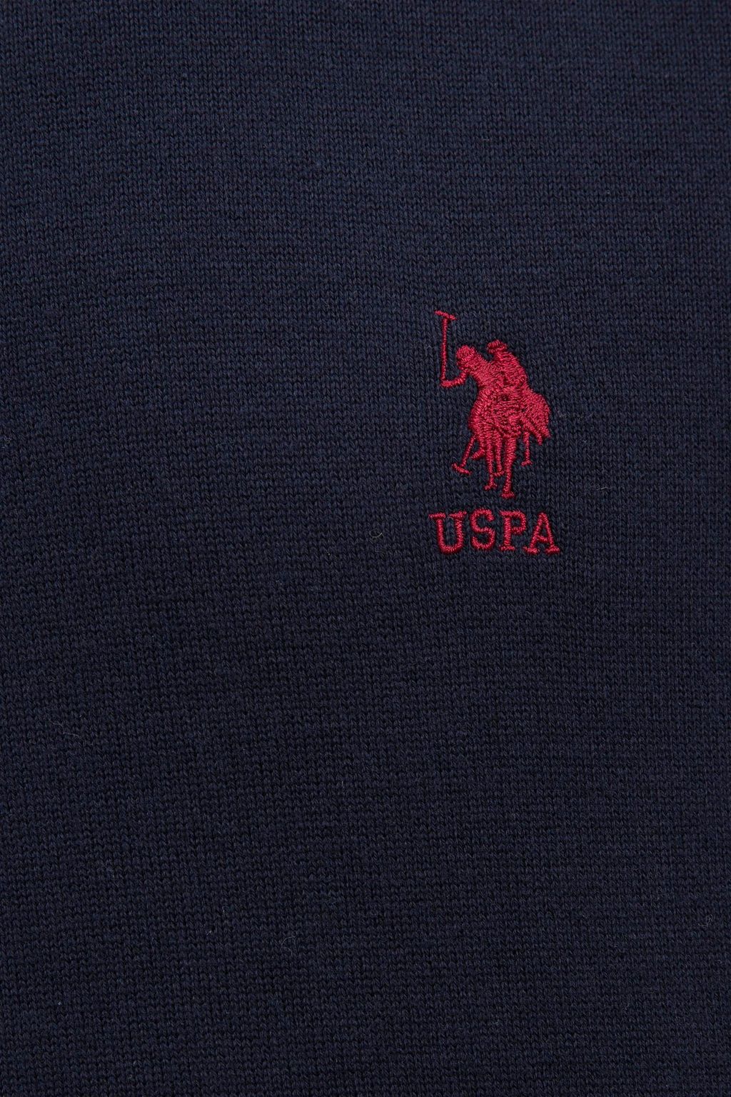 U. S. Polo Assn / Мужской трикотажный свитер темно-синего цвета с высоким воротником Basic - U.s. polo assn фото 5