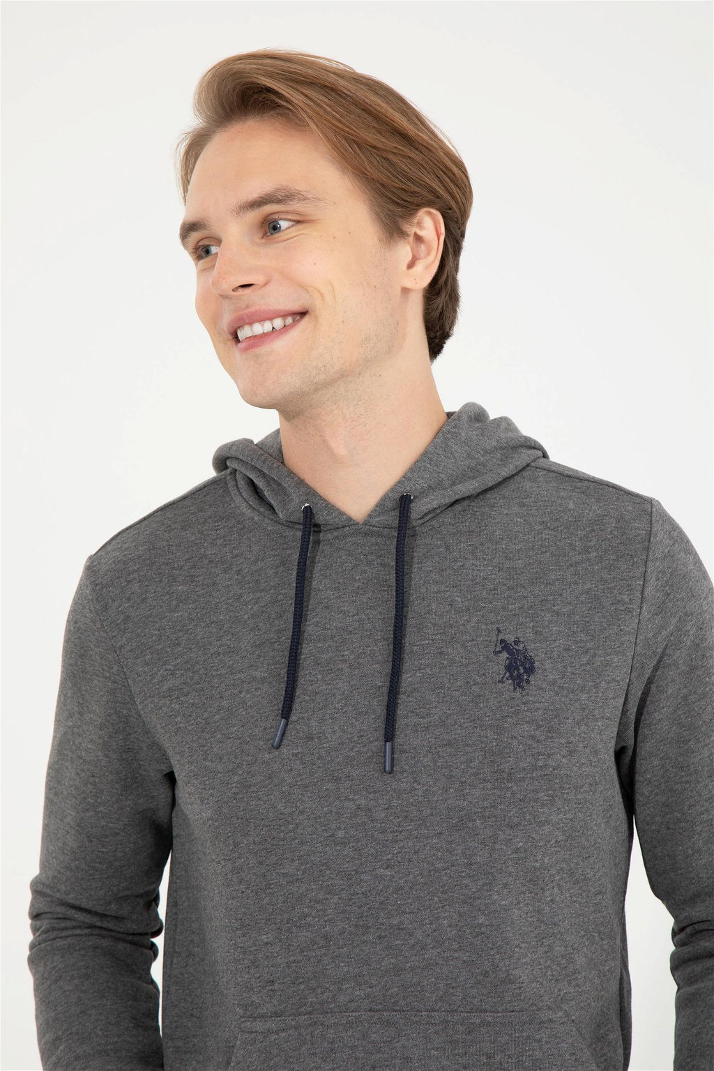 Мужской базовый свитшот антрацитовый меланж Неожиданная скидка в корзине - U.s. polo assn фото 4
