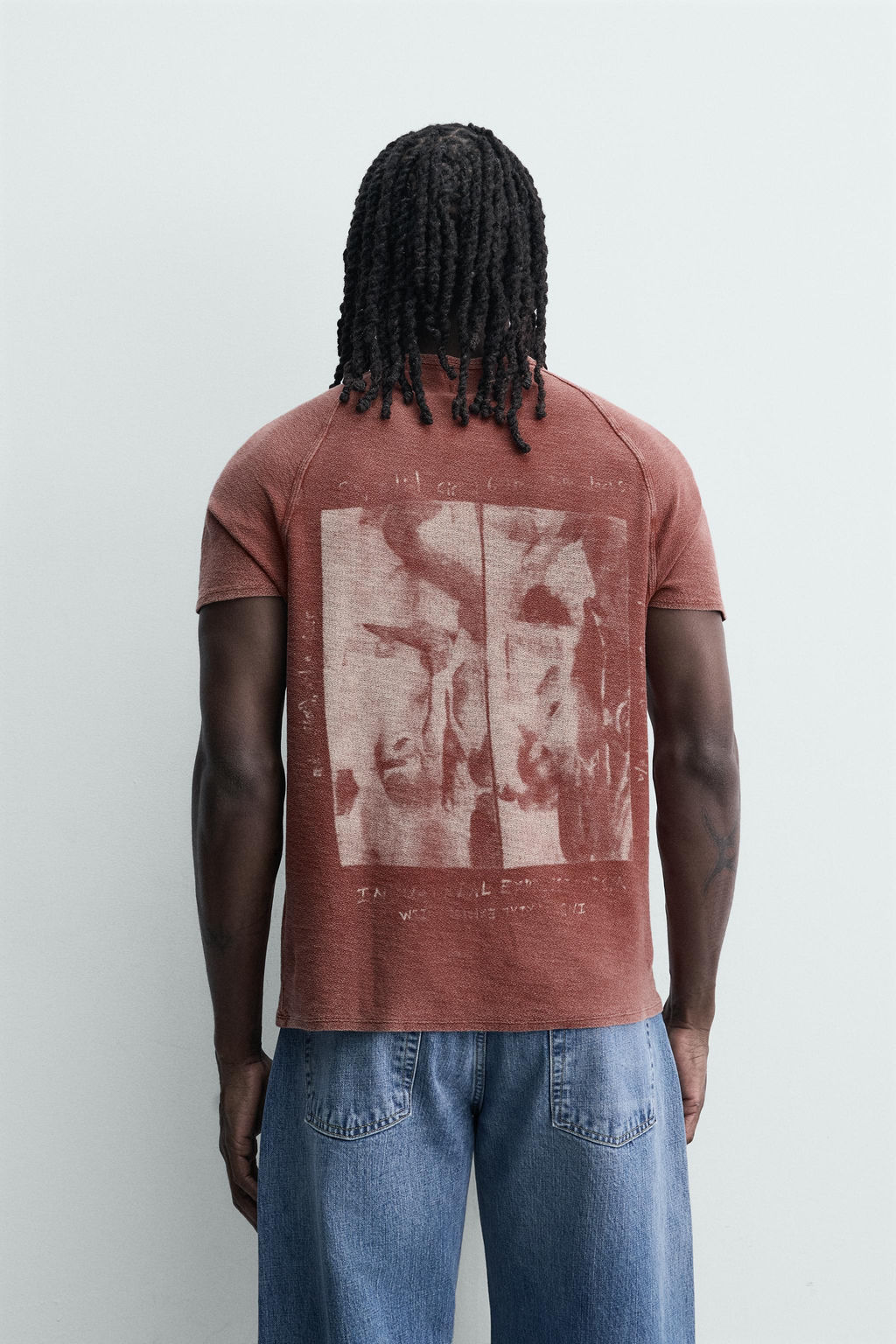 CAMISETA PUNTO ESTAMPADOS LAVADOS / Rojo - Zara фото 3