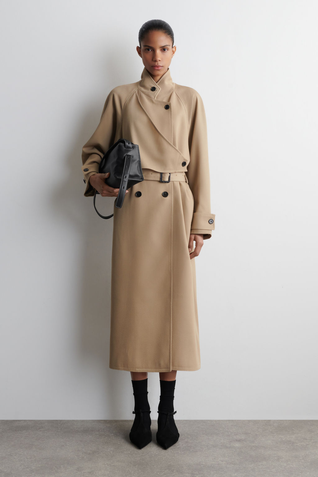 GABARDINA DE TWILL DE LANA CRUZADA