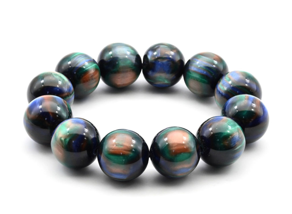 Браслет из полимера шарик 20мм цв.изумрудный