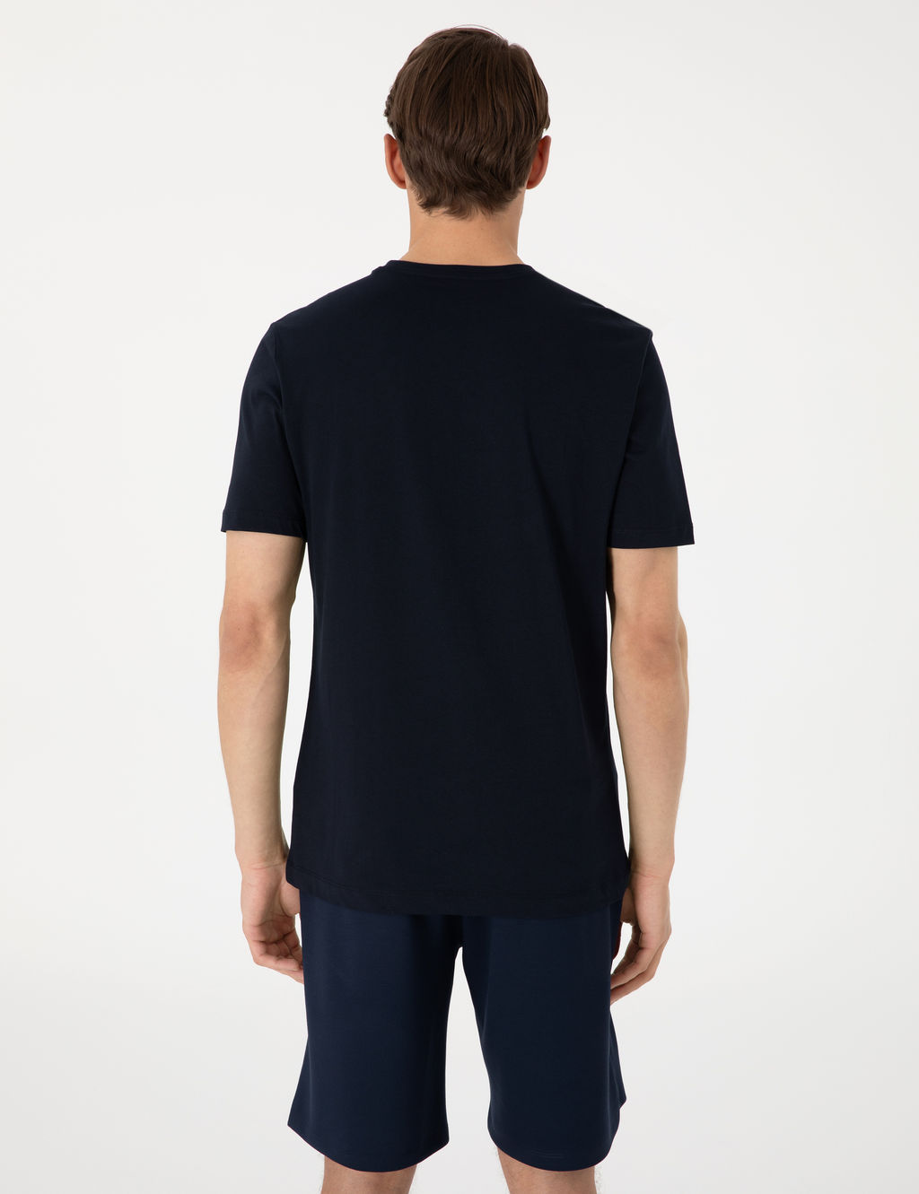 Lacivert Regular Fit Is_ya Duyarl_ Renk De_i_tiren Bask_ _er_eveli Ti__rt