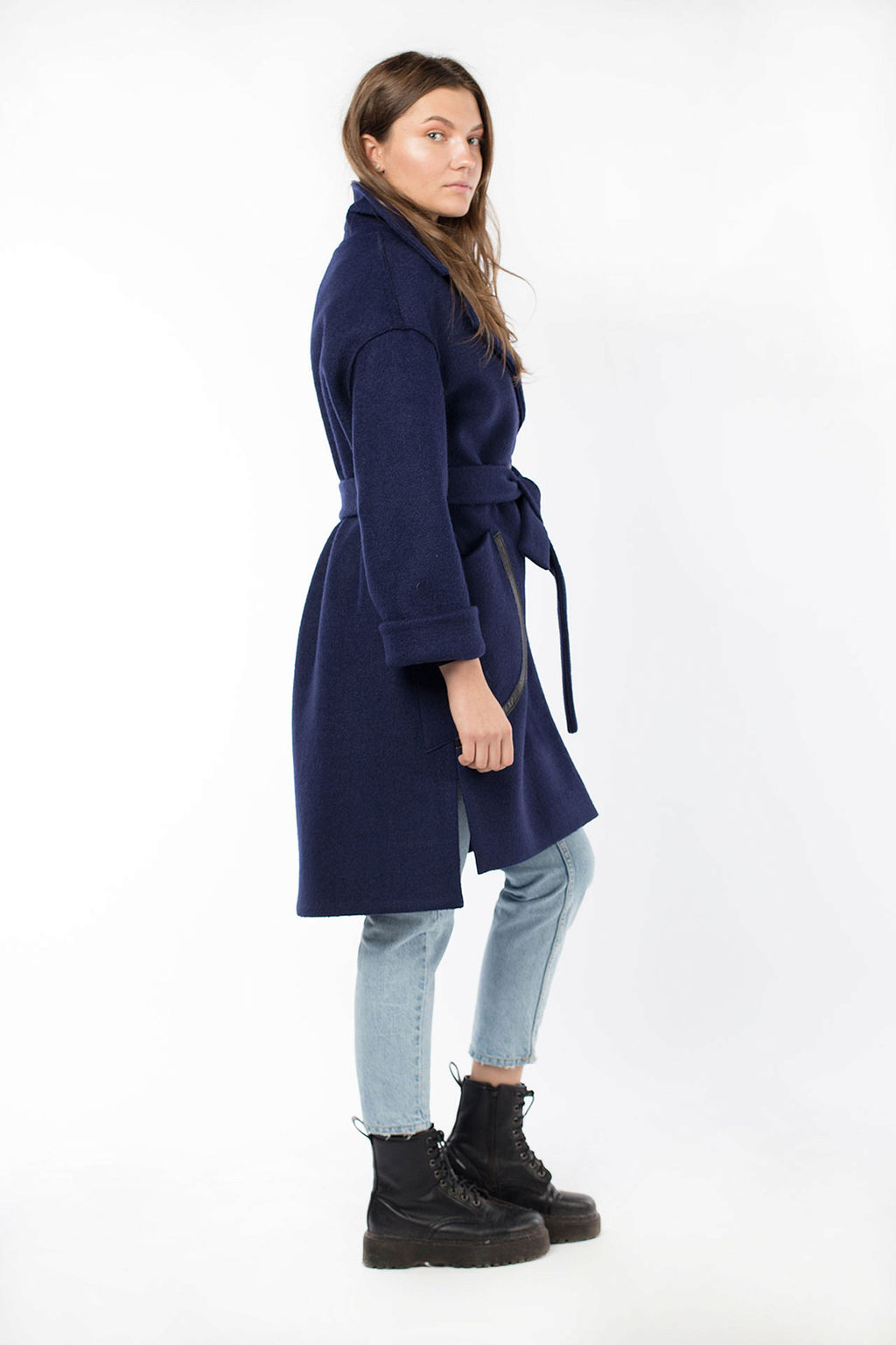 01-09406 Пальто женское демисезонное (пояс) - El podio фото 3