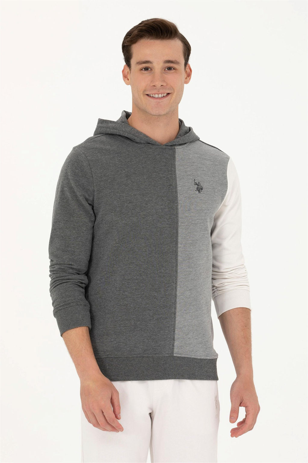 U. S. Polo Assn Мужской свитшот антрацитового меланжа - U.s. polo assn фото 3
