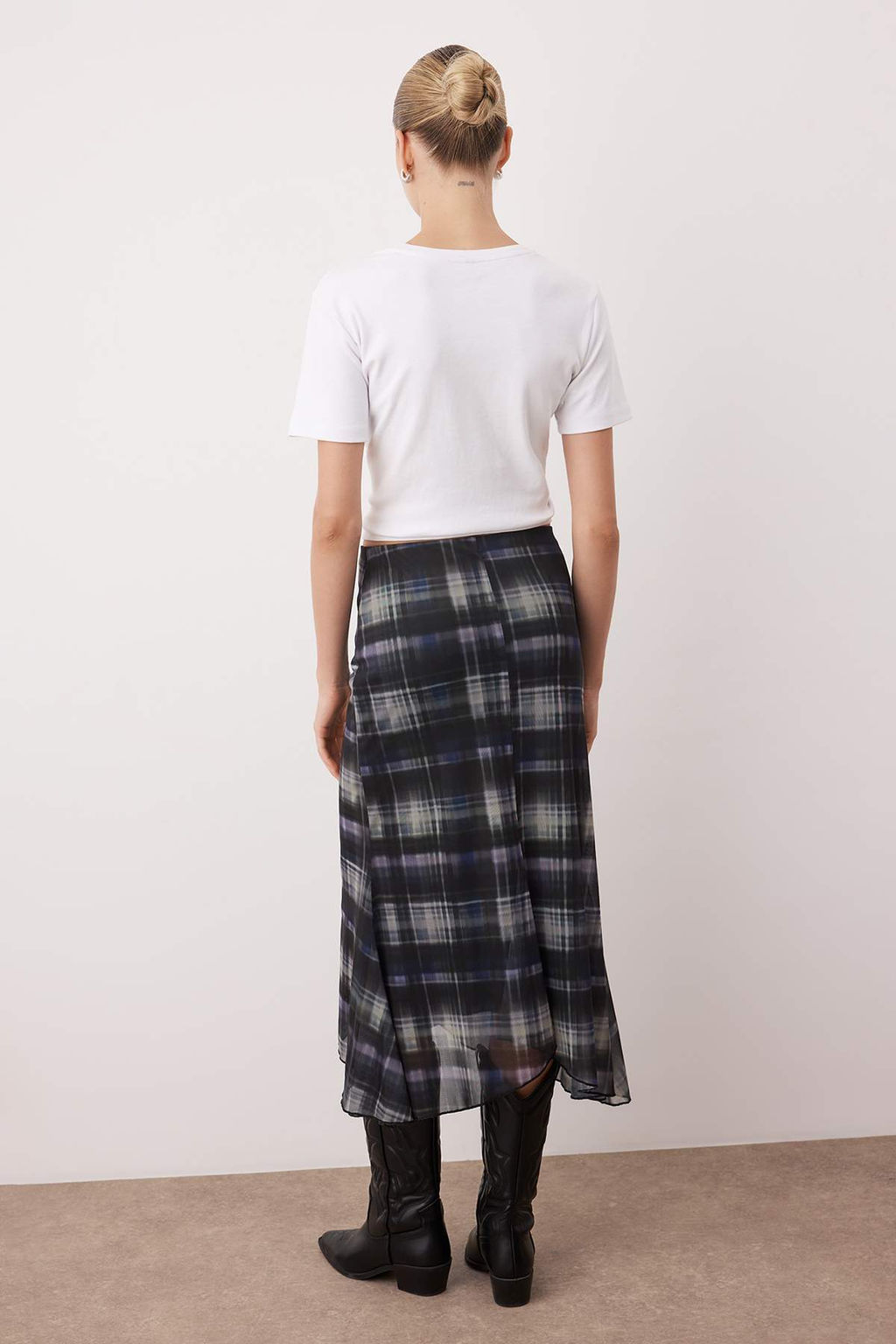 Cok Renkli Bask?l? Bodycon Tul Esnek Orme Etek TWOAW26ET00088 - Trendyolmilla фото 8