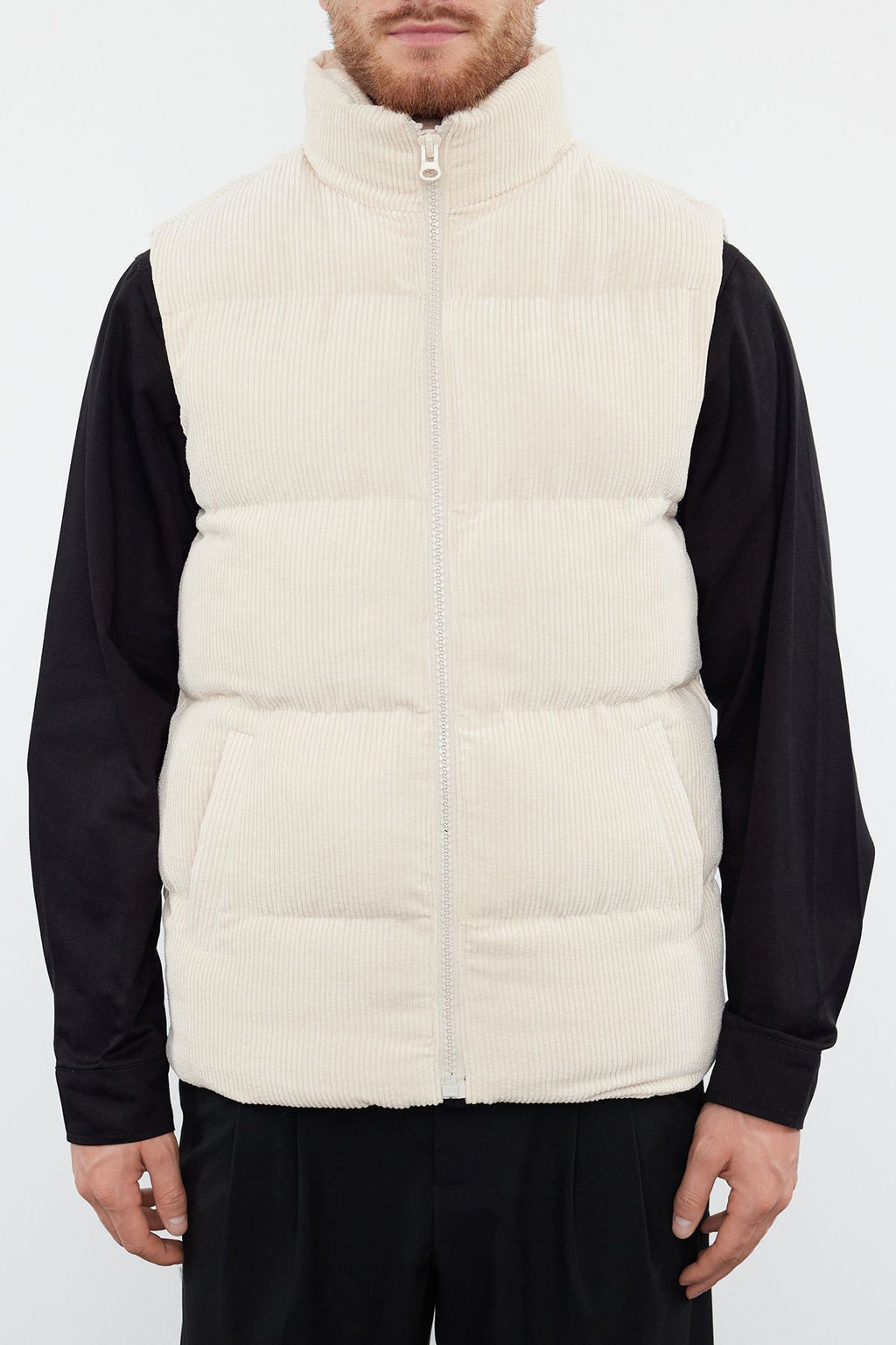 Trendyolmilla Man Siyah Erkek Regular Fit K?sl?k Kadife Yelek TMNAW23YE00013  фото 12