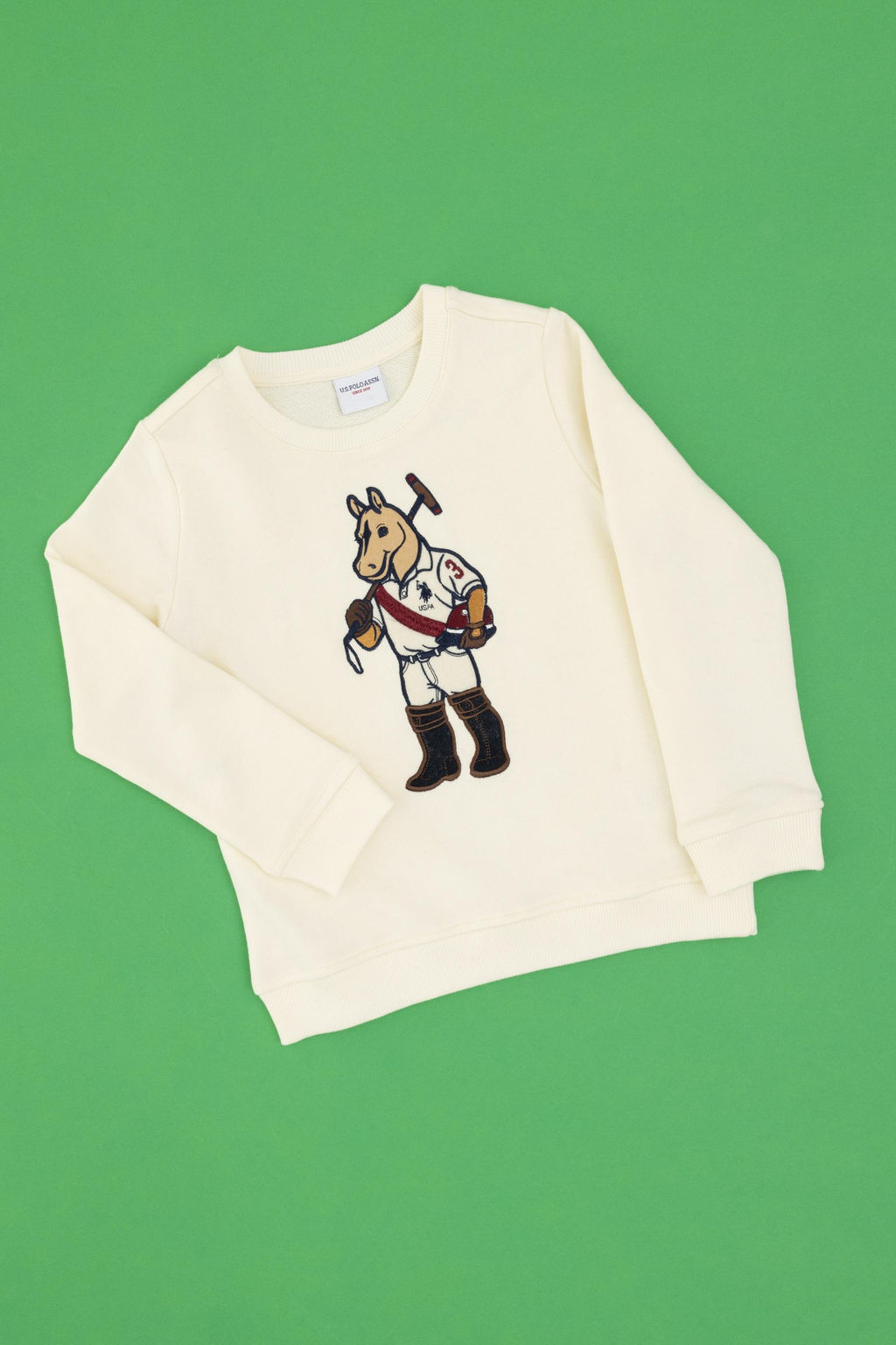 Erkek _ocuk Krem Bisiklet Yaka Sweatshirt